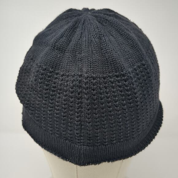 N.Y Beanie Hat Black One Size Stretchable Hand Knitted Lightweight Blank - Picture 6 of 9